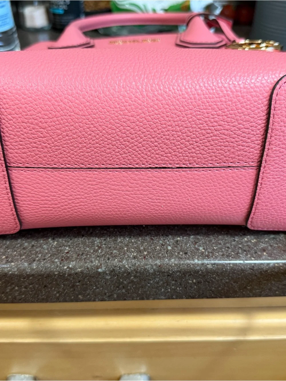 Michael Kors Mercer Medium Pink Pebbled Leather Crossbody Satchel 35S1GM9M2L